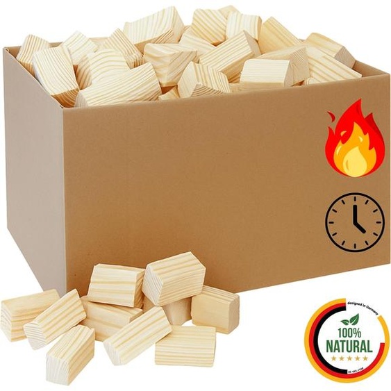 Floranica Bois Compressé 10kg, Bûches Longue Durée pour Cheminée et Poêle à Bois