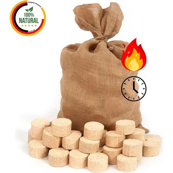 Floranica Bûches de Bois 100% Bûches Compressées 12,5 kg Bûches Allume feu cheminée Haute Valeur Calorifique Faible Fumée