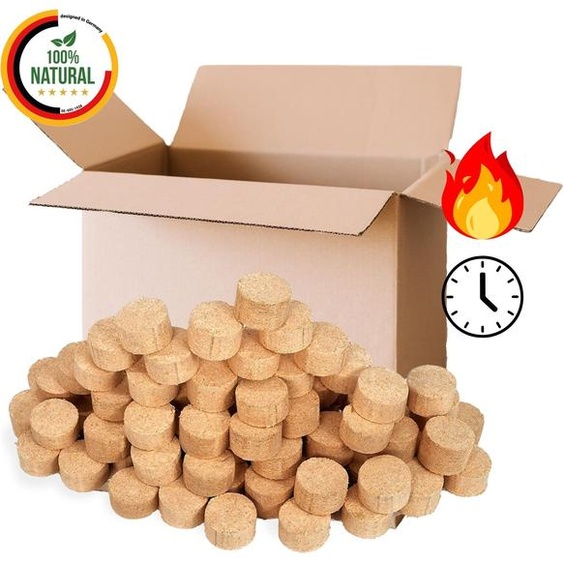 Floranica Bûches de Bois 100% Bûches Compressées 20 kg Bûches Allume feu cheminée Haute Valeur Calorifique Faible Fumée
