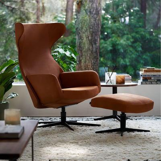 Florence - Fauteuil Relax + Repose Pieds - Cuir Aniline