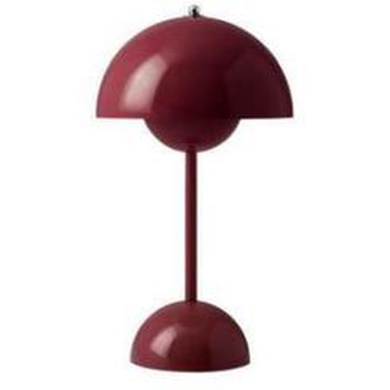 FLOWERPOT VP9-Lampe à poser sans fil avec variateur tactile H29.5cm Prune foncé & Tradition - designé par Verner Panton