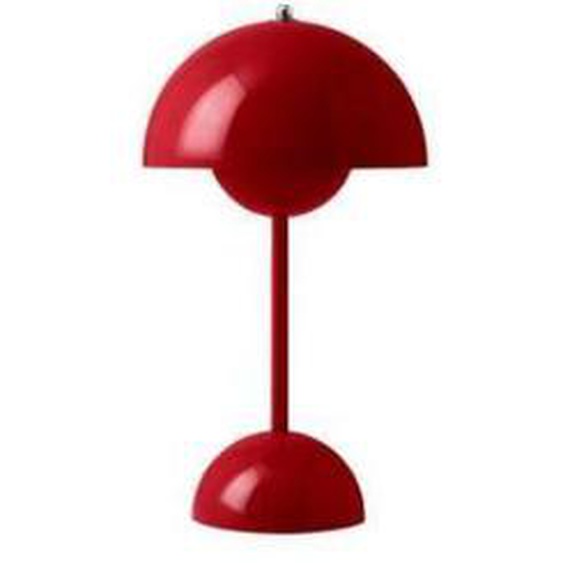 FLOWERPOT VP9-Lampe à poser sans fil avec variateur tactile H29.5cm rouge vermillon & Tradition - designé par Verner Panton