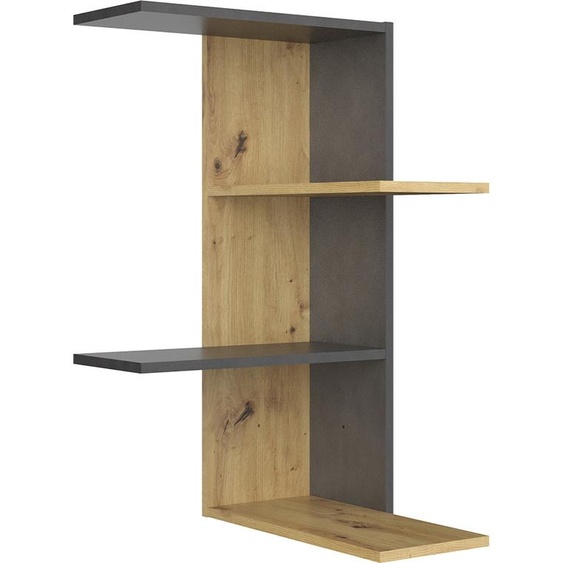 FMD furniture Étagère dangle avec 4 niveaux 45 x 45 x 75 cm en chêne Artisan / Matera Étagère en zigzag pour chambre à coucher, salon, cuisine