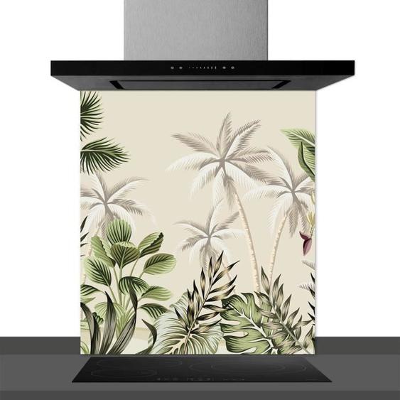 Fond de hotte decorative, exotique vert 60x70