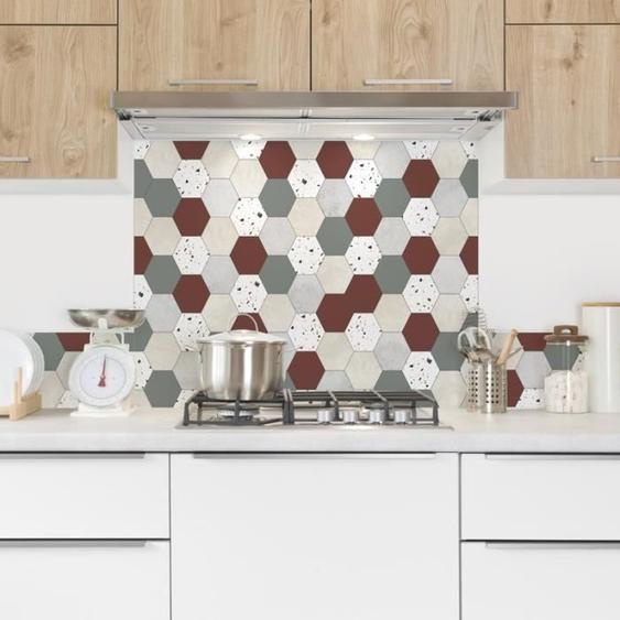 Fond de hotte - TESA - Mix & Terrazzo - L 60xH 70cm - Aluminium - Blanc