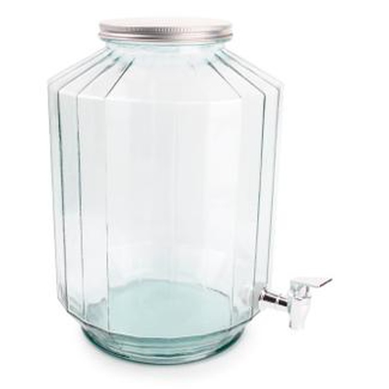 Fontaine à boisson Strepe en verre recyclé transparent 12l