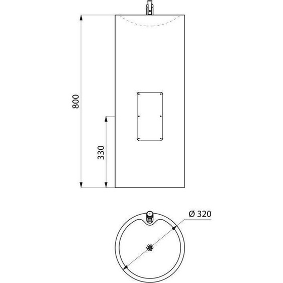 Fontaine à eau Delabie ILHA JR au sol H800 Acier inoxydable 1.4301 sat