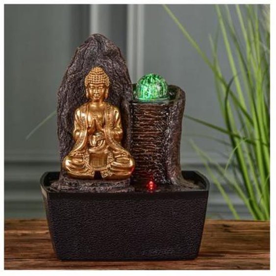 Fontaine - Bouddha Haka - L 15 x l 20 x H 25 cm - LED - Résine - Intérieur