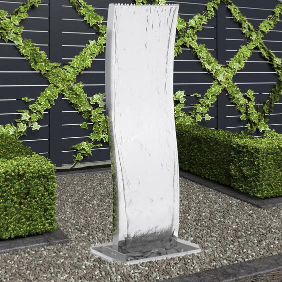 Fontaine de jardin avec pompe 108 cm Acier inoxydable Courbé