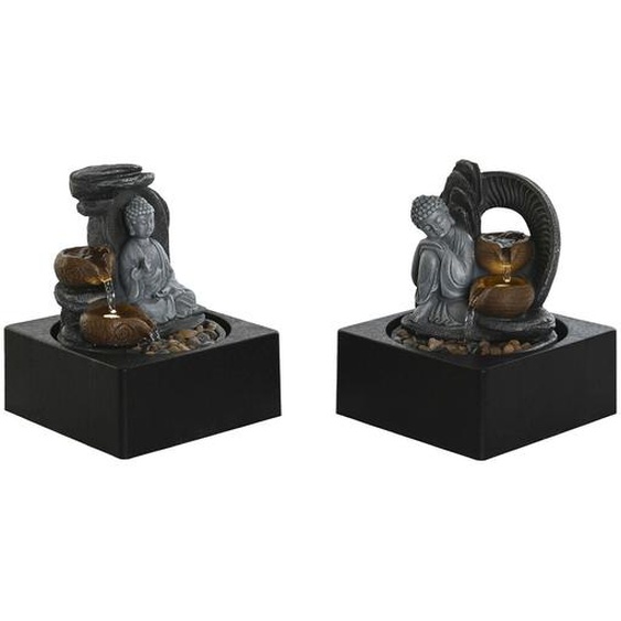 Fontaine de jardin dkd home decor resin Buddha 18 x 18 x 22 cm oriental (2 pièces)