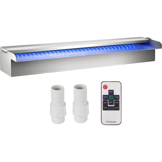 Fontaine de piscine en cascade Vevor rectangulaire avec bande lumineuse LED 23,6 po x 4,5 po x 3,1 po