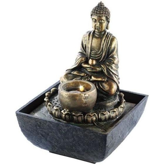 Fontaine dintérieur - InFactory - Bouddha - Lumineuse - 13,5 x 19 x 13 cm - Apaisante