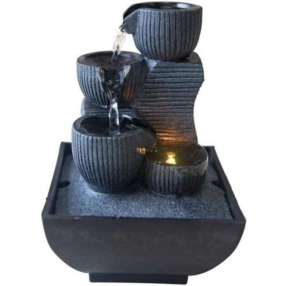 Fontaine dIntérieur - FOLAYA - Relaxante - Éclairage LED Coloré - Pompe Silencieuse - H 18cm