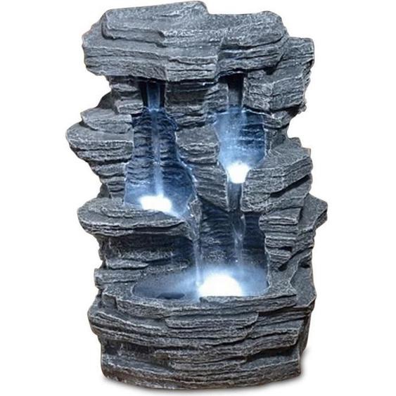 Fontaine LED dintérieur - ZEN LIGHT - Grand Canyon - 3 éclairages led blanc froid - Pompe silencieuse - Gris