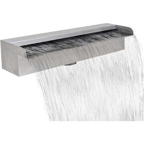 Fontaine rectangulaire en acier inoxydable de 45 cm, idéale pour créer une cascade deau dans un bassin, un jardin, une terrasse ou un balcon. Cette fontaine offre une décoration élégante avec un flux deau régulier, créant une atmosphère relaxante