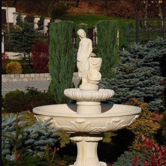 Fontaine ronde 165 cm Jardin Sculptures en pierre Décoration Paysage ROMA AMANDA