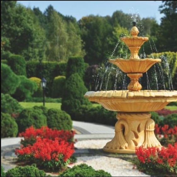 Fontaine ronde 180 cm Sculptures en pierre de jardin Décoration Paysage Étang ITALIA