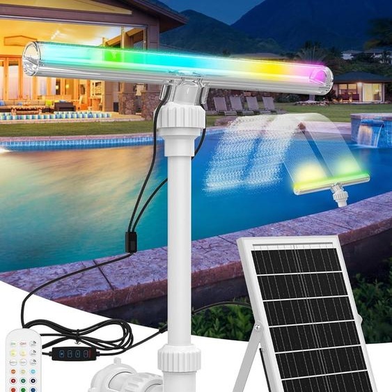 Fontaine solaire RGB LED ANTEQI HY-023 réglable pour piscine et bassin dornement