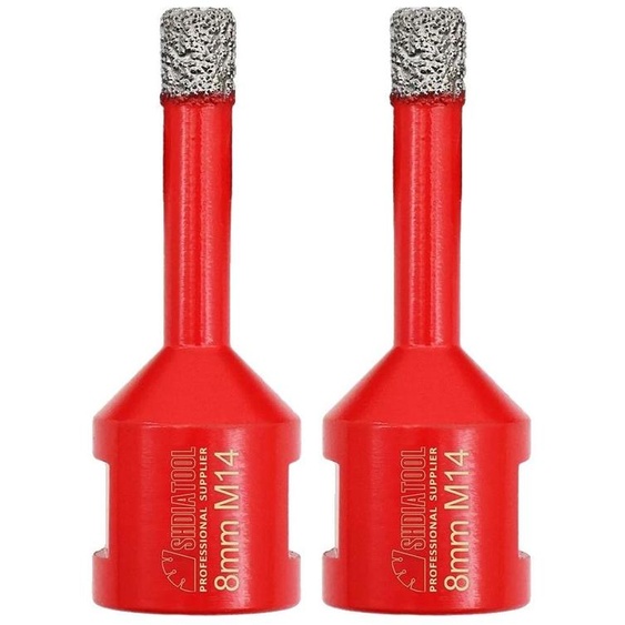 Forets à carotter, revêtement diamant, compatibles avec le filetage M14, lot de 2, filetage M14