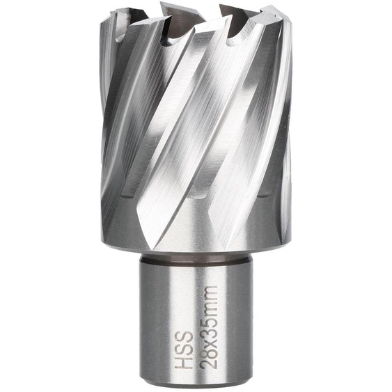 Forets à noyau en acier rapide (HSS), diamètre 28 mm, queue Weldon de 19 mm, pour machines de perçage magnétiques