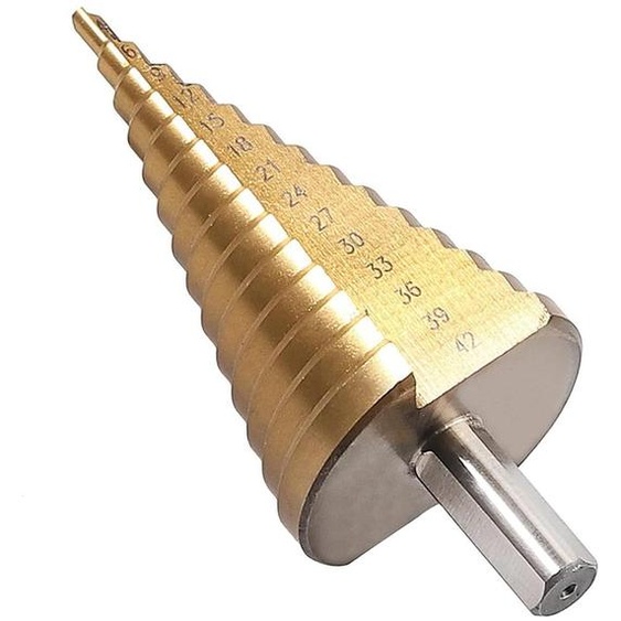 Forets à paliers de 4 à 42 mm, 14 tailles, en acier à haute vitesse (HSS) avec spirale hélicoïdale, pour le travail des métaux