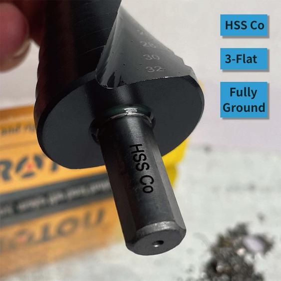 Forets à paliers en cobalt, de 4 à 32 mm, avec 15 paliers, pour lacier inoxydable