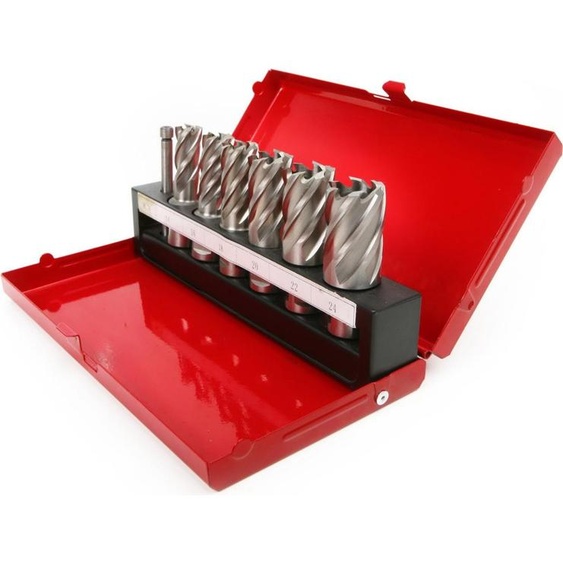 Forets carottiers HSS M2 14-24 mm Forets hélicoïdaux Forets en acier Jeu de forets SET : 7 pièces