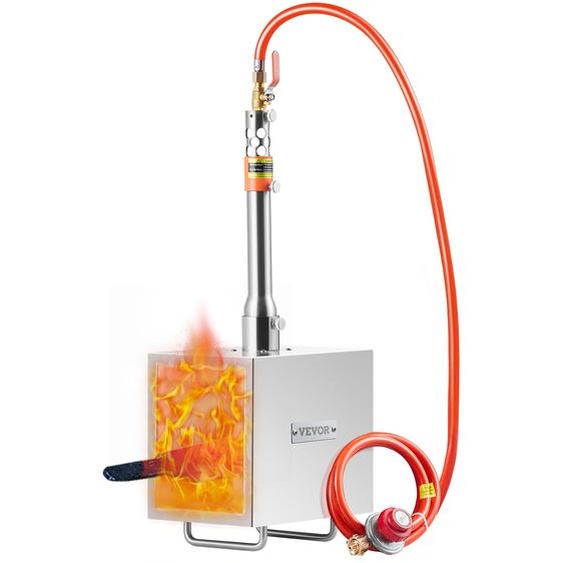 Forge portative au propane de VEVOR, maréchal-ferrant à 1 brûleur, forge à gaz 2600℉ pour la fabrication doutils et de couteaux, outils et équipement de forge à gaz carrés en acier inoxydable