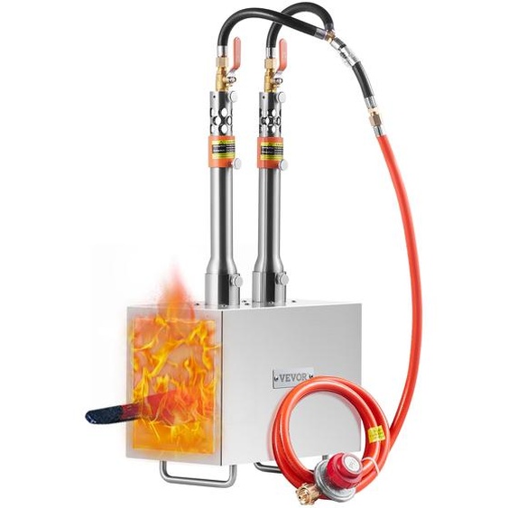 Forge portative au propane de VEVOR, maréchalerie à 2 brûleurs, forge à gaz 2600℉ pour la fabrication doutils et de couteaux, outils et équipement de forge à gaz carrés en acier inoxydable