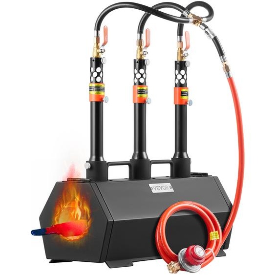Forge portative au propane de VEVOR, maréchalerie avec 3 brûleurs, four de forge à gaz 2600℉ pour la fabrication doutils et de couteaux, outils et équipement de forge à gaz hexagonaux en acier laminé à froid