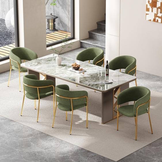 Fortuna Lai 6 St Chaise moderne avec pieds inclinés, pieds réglables et tissu en velours côtelé, idéale pour le salon, les bureaux ouverts, la salle à manger (vert)