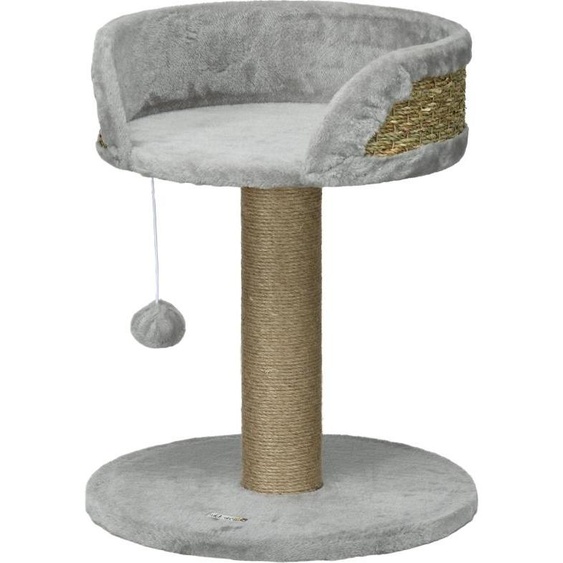 Fortuna Lai Arbre à chat petit, 49 cm Arbre à chat, arbre à chat avec balle, surface de repos, arbre à grimper pour chats jusquà 4 kg, meuble pour chat, jute gris