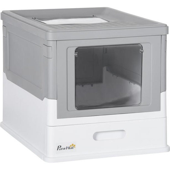 Fortuna Lai Bac à litière, bac à litière avec couvercle, maison pour chat avec bac, pelle, boîte désodorisante, plastique, 47,5 x 35,5 x 36,7 cm