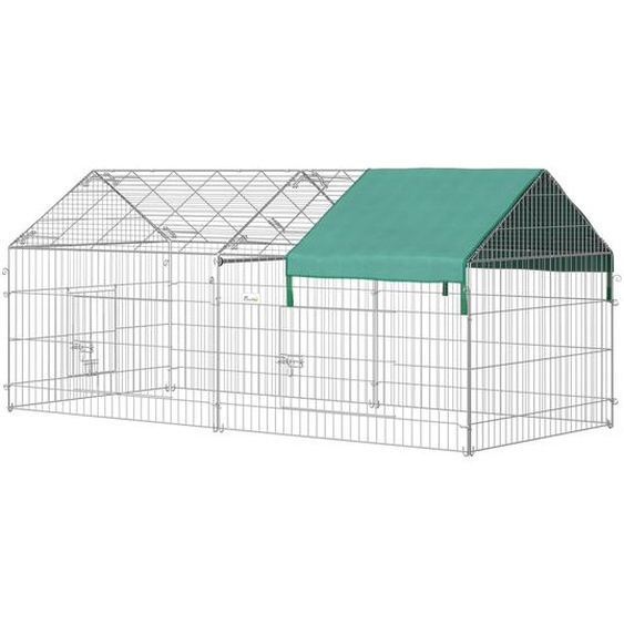 Fortuna Lai Enclos extérieur Enclos pour petits animaux pour cochons dInde Parc avec couverture Enclos extérieur en acier pour petits animaux