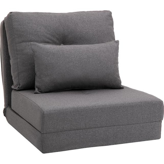 Fortuna Lai Fauteuil 2 en 1 Lit pliant avec dossier réglable, canapé au sol avec coussins décoratifs, draps, coussin confortable pour sasseoir au sol