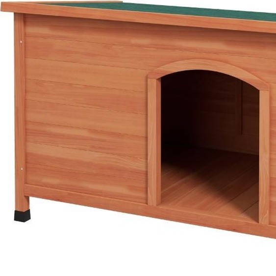 Fortuna Lai Niche pour chien Niche en bois Niche XXL, 100 cm x 65,5 cm x 68 cm, orange