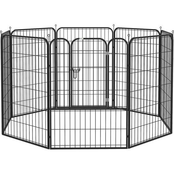 Fortuna Lai Parc pour chiots, enclos extérieur Parc pour animaux domestiques, parc, parc pour chiens, avec porte, métal, 79 x 100 cm, noir