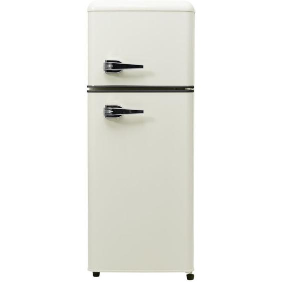Fortuna Lai - Réfrigérateur style rétro 92L - 2 portes, classe d, réfrigérateur et congélateur, 45 dB, 106 x 41 x 46 cm, plage de réglage de la