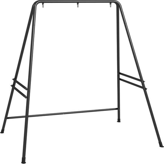 Fortuna Lai Structure pour fauteuil suspendu en acier 178 x 143 x 180 cm, charge maximale 150 kg, support stable pour fauteuil suspendu, idéal pour lintérieur et lextérieur, noir