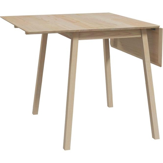 Fortuna Lai Table à manger pliante Table de cuisine pour 2 à 4 personnes en bois 110 x 86 x 75 cm idéale pour les petites pièces en bois naturel