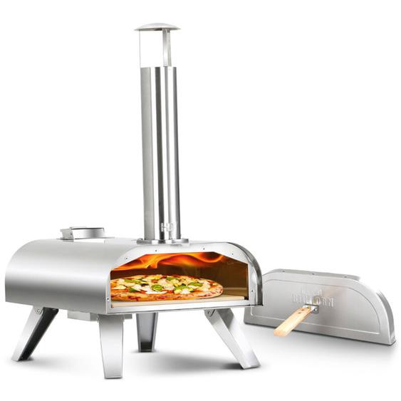 Bighorn - Four à pizza portable à granulés de bois alimentaire en acier inoxydable Four à pizza portable avec plaque céramique de 12 pouces pieds