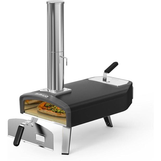 Four à pizza portable pour lextérieur, avec une plaque de cuisson carrée de 33 cm, four à pizza mobile pour charbon de bois et bois, four à pizza à bois pour jardin, camping