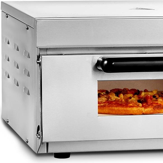Four à pizza professionnel SucceBuy pour plan de travail, 14 pouces, à un étage, en acier inoxydable, avec pierre et poignée, polyvalent pour la cuisson en intérieur.