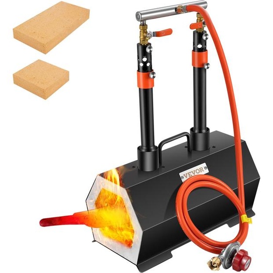 Four de fusion au propane VEVOR à 2 brûleurs pour forgerons et couteliers