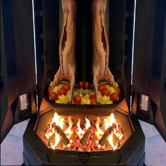 Four de jardin rouge en acier inoxydable pour la terrasse et le jardin