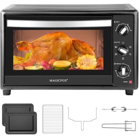 Four électrique 48 l, 6 modes Multi Fonction - Chaleur tournante - Programmable 230°, Minuterie 60 min, Arrêt Automatique, 1800W