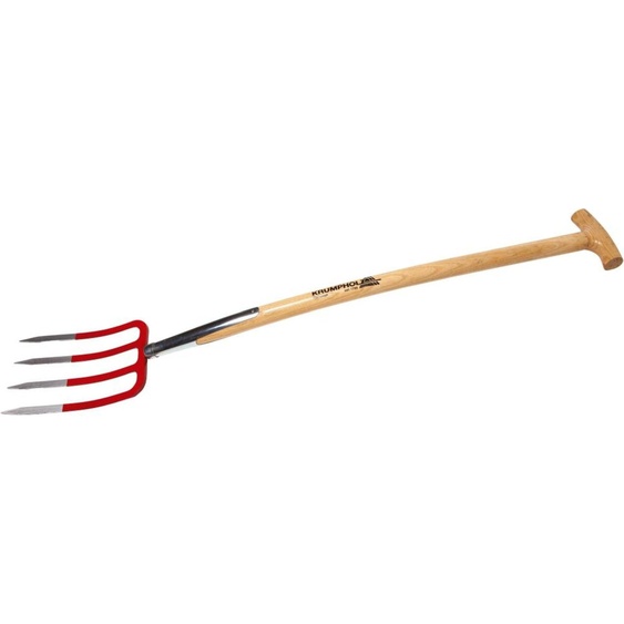 Fourche à bêcher avec manche en T en frêne à queue de raie