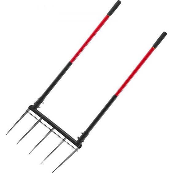 Fourche à bêcher Broadfork 5 dents - Fourche à bêcher 510x320mm - Fourche de jardin Fourche - Dents robustes Outil de jardinage