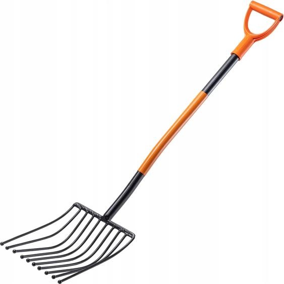 Fourche à bêcher - Fourche à pommes de terre / fourche à betteraves - 10 dents - Métal - Poignée ergonomique
