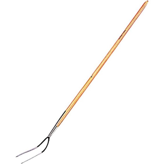 Fourche à foin 2 dents 135cm manche en frêne, droite, 28x16cm
